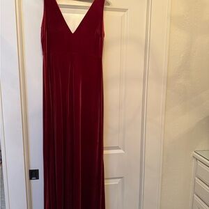 Elegant Red Velvet Gown
